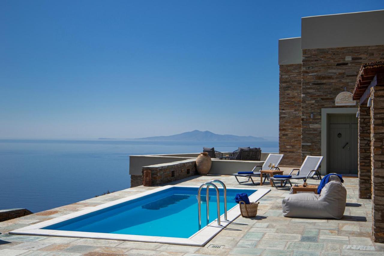 Acron Andros - Luxury Villa With Private Pool Korthio Exteriör bild